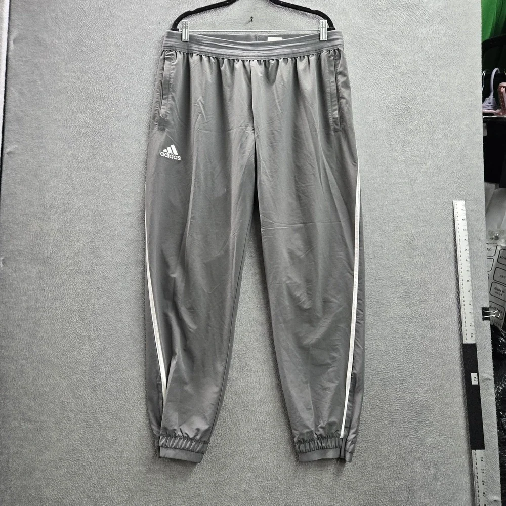 Adidas Men Activewear Pants XL Gray Track Pants Training Sideline Woven READ